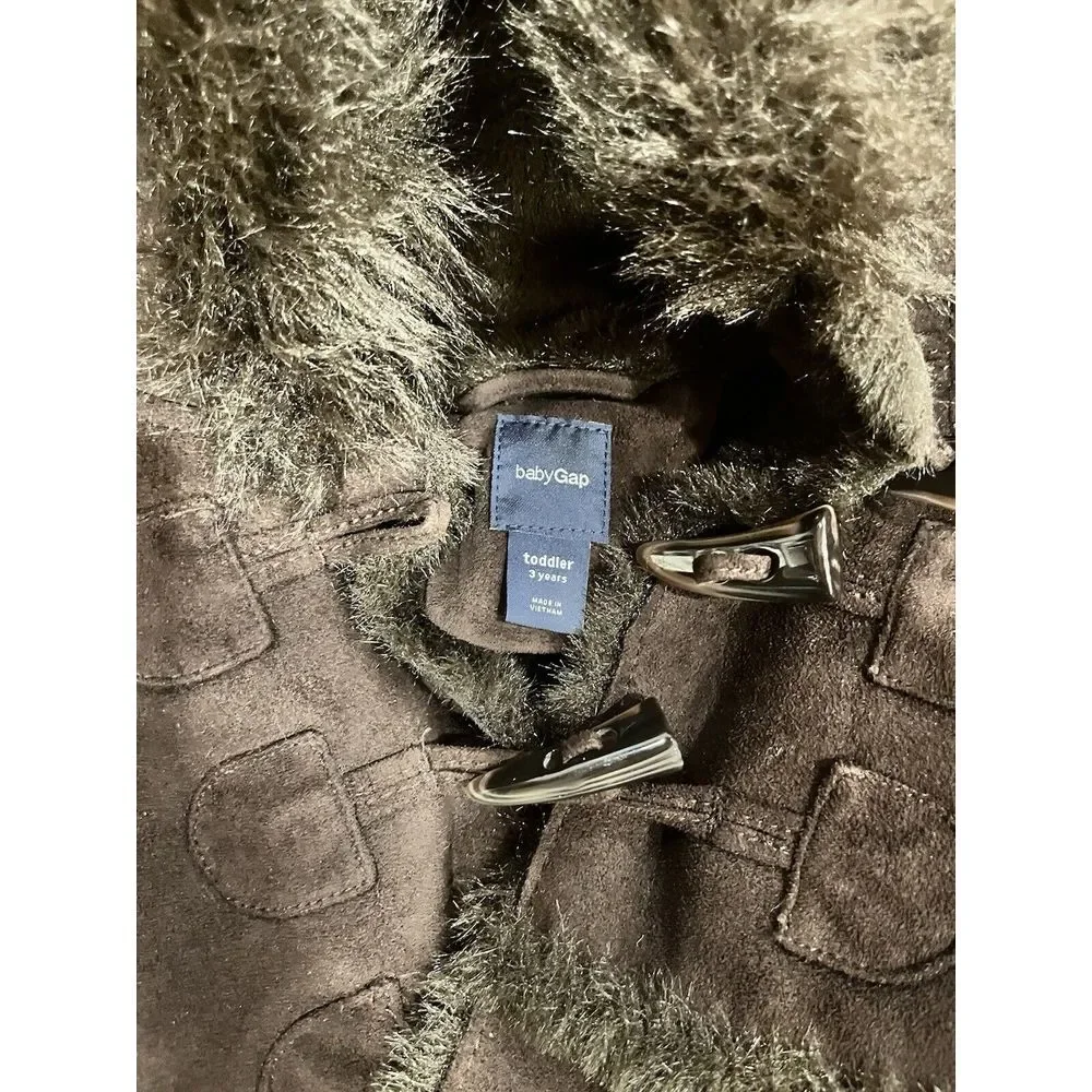 Gap 3t faux fur parka pea coat jacket‎